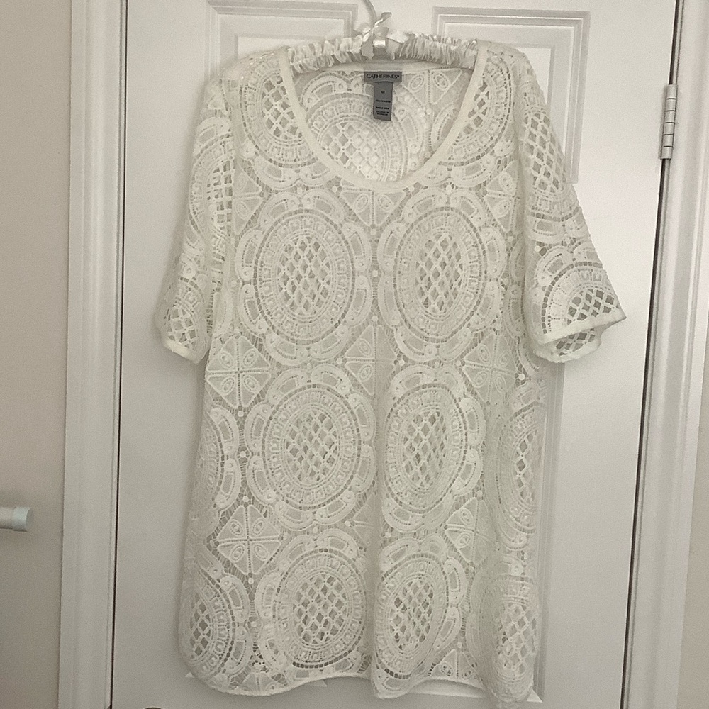 Catherines Women's White Lace Tunic